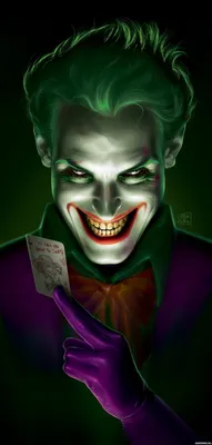 Улыбающийся Джокер с картой между двух пальцев - картинки для аватара |  Джокер, Джокер живопись, Злые клоуны