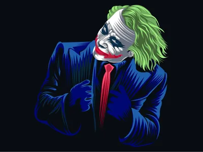 Освещённое наполовину лицо Джокера с зелёными волосами и улыбкой | Картинка  на аву