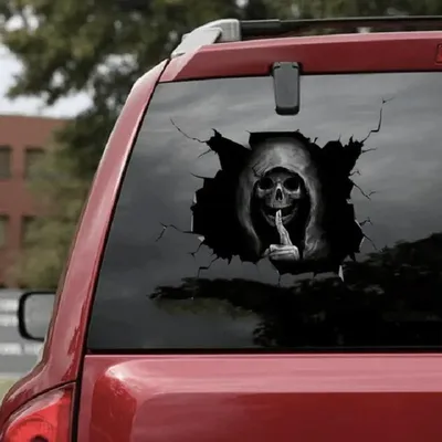 Наклейка на заднее стекло автомобиля с черепом на хэллоуин | AliExpress