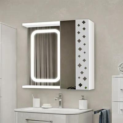 Зеркальный шкафчик в ванную с подсветкой 600х700 влагостойкая  (ID#1216292283), цена: 3740 ₴, купить на Prom.ua