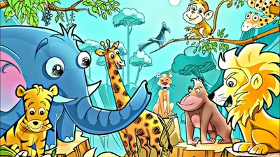 Купить Форма животного Мультяшные животные Фольгированный воздушный шар  Лесная тема Воздушные шары с животными в джунглях День защиты детей | Joom
