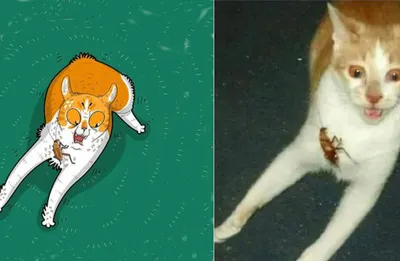 Коты гортензии нарисованные акварелью» — создано в Шедевруме