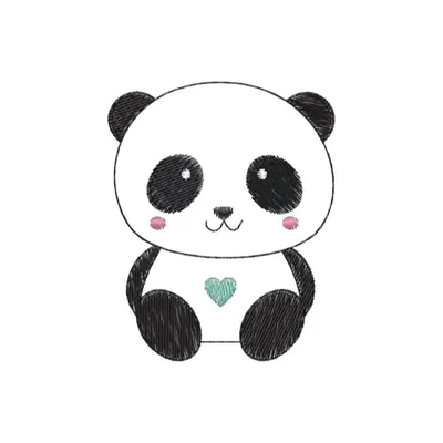How to draw a cute panda with hearts, pictures for children and beginners -  YouTube