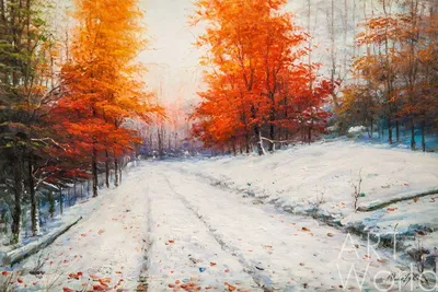 Ноябрь на опушке — Альбом «Пейзаж» — Галерея акварельных рисунков