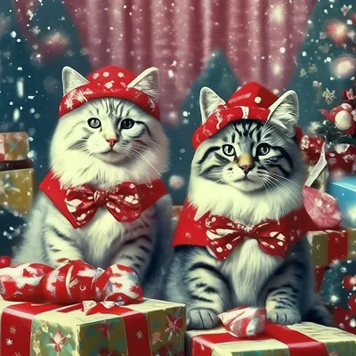 Новогодние костюмы для котов и кошек (подборка 12 милых фото) | Животные |  Дзен