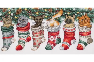 Котик под новогодней ёлкой» — создано в Шедевруме