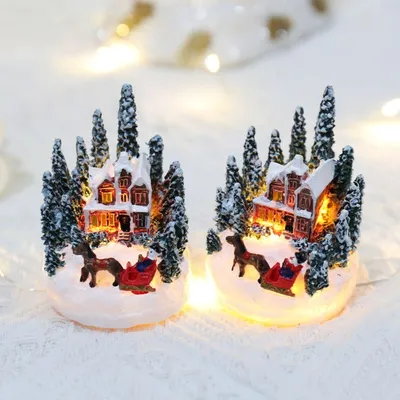 Купить Рождественские сани миниатюрные деревянные Санта-Снеговик оленьи  сани украшение для детей подарок настольные маленькие украшения деревянные  съемные | Joom