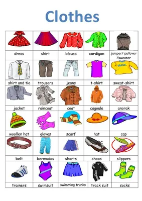 Clothes (Vocabulary) | Vocabulary, Clothes english vocabulary, Vocabulary  clothes