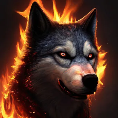 Картина “Огненный волк – 3” | PrintStorm