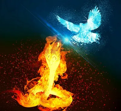Огонь и вода, как девушка и …» — создано в Шедевруме