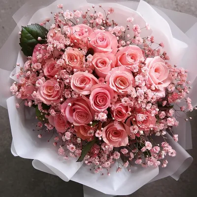 Красивый букет розовых роз - 74 фото