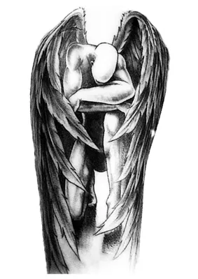 Цифровой Визуализации Иллюстрации Темно Падшего Ангела На Белом Фоне.  Фотография, картинки, изображения и сток-фотография без роялти. Image  34000633