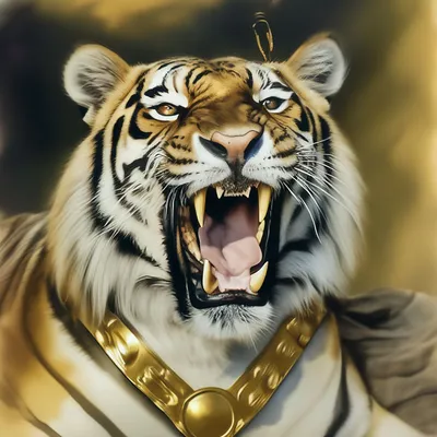 Тигр лежит..пасть приоткрыта, на …» — создано в Шедевруме