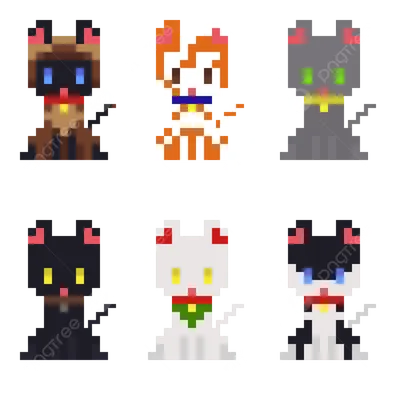 пиксельные коты PNG , кошки, пиксель, кошка PNG рисунок для бесплатной  загрузки