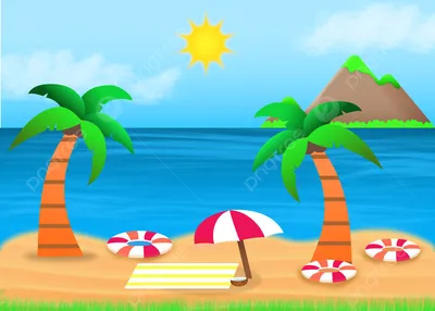 Обои иллюстрации пляжа с горой, гора, пляж, иллюстрация фон картинки и Фото  для бесплатной загрузки
