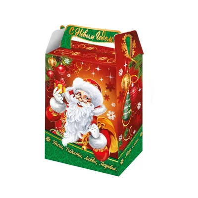 Пакет-коробка - Подарок от Деда Мороза, 23 × 18 × 11 см | Posylka.de