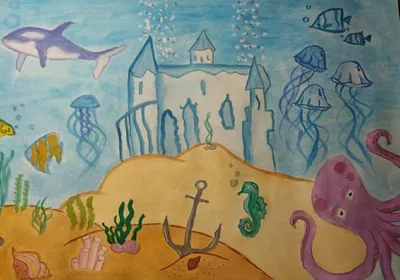 Фотоотчёт итоговой коллективной работы. Коллаж «Подводное царство Нептуна»  (9 фото). Воспитателям детских садов, школьным учителям и педагогам -  Маам.ру