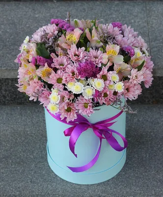 Букет полевых цветов в шляпной коробке - купить по выгодной цене с  доставкой в Челябинске