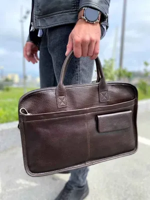 Мужской деловой портфель / сумка для ноутбука -OXFORD- из кожи цвет Черный  в магазине «GINZO - кожаные изделия» на Ламбада-маркете