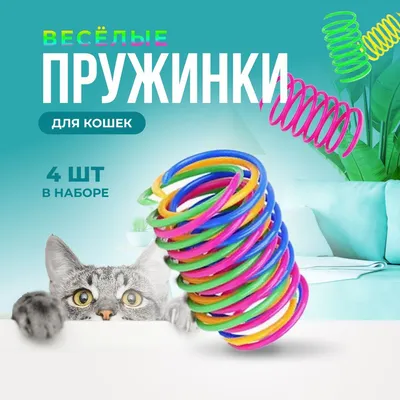 Игрушки для кошек, пружинки для котят 4шт, цветные дразнилки - купить с  доставкой по выгодным ценам в интернет-магазине OZON (1256395127)