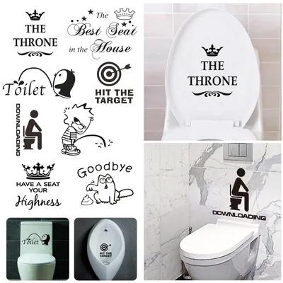Смешные наклейки для ванной комнаты, настенные Стикеры для туалета, Женский  Декор для дома | AliExpress
