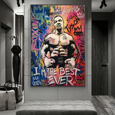 Модные художественные плакаты на стену с граффити «Я Лучший в мире  Чемпион», оригинальные принты для гостиной, спальни, картины для домашнего  декора | AliExpress