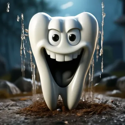 Милый Смешной Мультяшный Персонаж Улыбающийся Зуб Прической Зубной Пасты  Дети Векторное изображение ©worldofvector 184375880