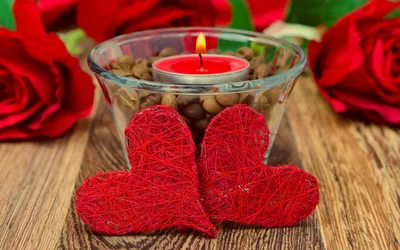 Обои на рабочий стол: Красный, Сердце, Свечи, Любовь - скачать картинку на  ПК бесплатно № 90368