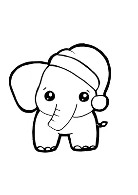 Раскраска животные детей. Раскраска Животные для детей 5-6 лет Милый слон.  Бесплатно найти раскраску.