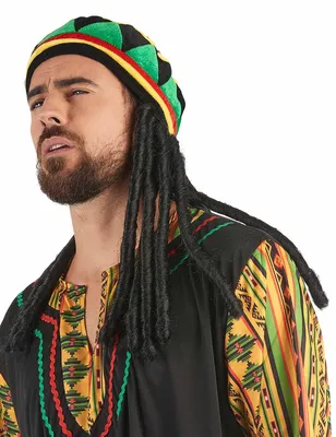 Портрет растамана на фоне гранжа и листьев конопли. Тема Ямайки. Концепция  Reggae. Татуировка. Ретро баннер, открытка, футболка, сумка, отпечаток,  плакат. Векторная иллюстрация Векторное изображение ©kateja 118868704