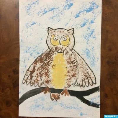 Рисуем сову. Уроки рисования.