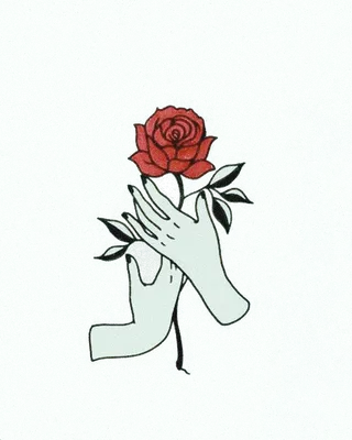 Роза в руке рисунок - 81 фото