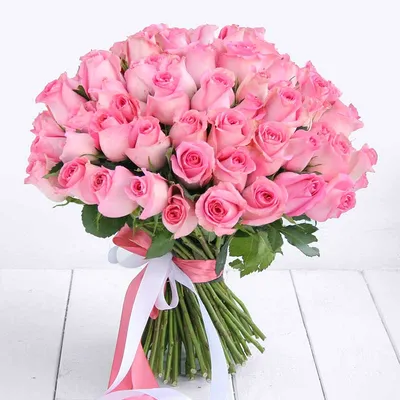 Букет пионовидных розовых роз - 60 см за 7 090 руб. | Бесплатная доставка  цветов по Москве