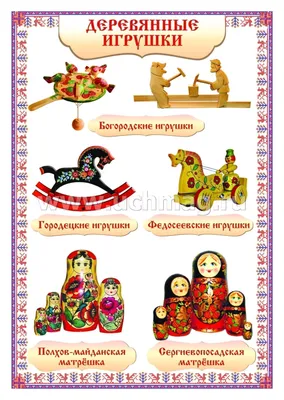 Комплект плакатов \"Русские народные игрушки\": 4 плаката формата А3 с  методическим сопровождением – купить по цене: 256 руб. в интернет-магазине  УчМаг