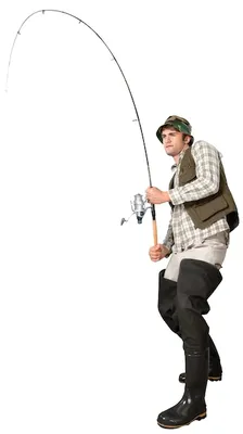 Анимационный рыбак ловит рыбу удочкой» — создано в Шедевруме