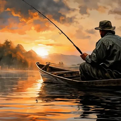 Рыбалка В River.A Рыбака С Удочкой На Берегу Реки. Человек Рыбак Ловит Рыбу  Фотография, картинки, изображения и сток-фотография без роялти. Image  47506469