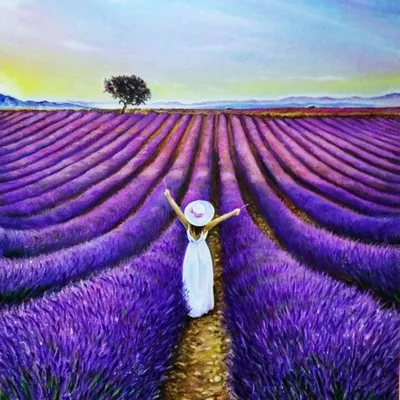 Лавандовое Поле. Lavender Field, Painting by Vitaliy Boreiko | Artmajeur