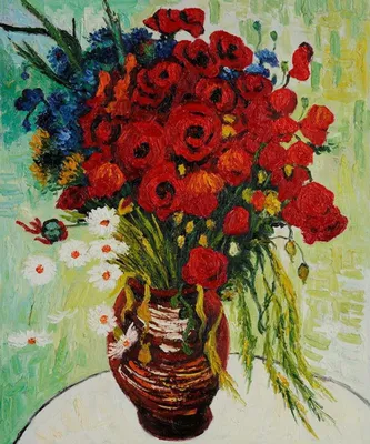 Винсент Ван Гог - Ваза с ромашками и маками, 1890, 50×65 см: Описание  произведения | Артхив