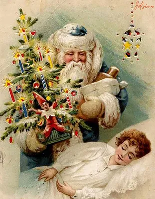 Старинная открытка с рождеством, …» — создано в Шедевруме