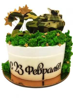 Заказать торт с танком на 23 февраля от 2 390 ₽ в Москве – изготовление на  заказ, доставка за 1 день
