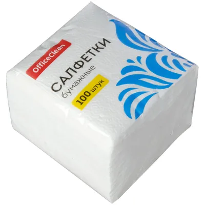 Бумажные салфетки, 24 × 24 см, 1-слойные, белые, 100 шт. – купить по  доступной цене в Минске - OFFICE.BY