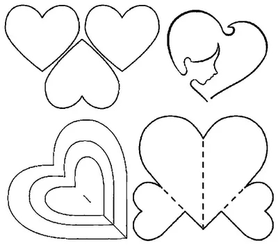 Раскраски с, Раскраска шаблоны сердечек для вырезания сердца шаблоны из  бумаги Шаблон.