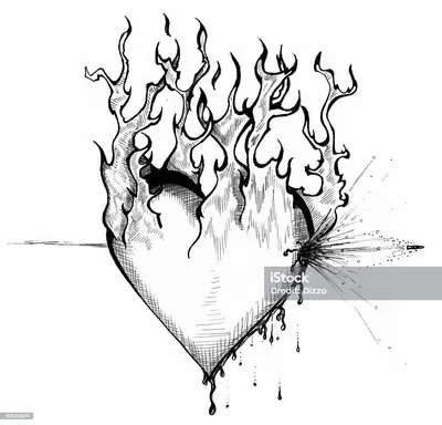 Сердце в огне, страдания, пустой» — создано в Шедевруме