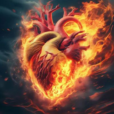 Сердце в огне картинки - 69 фото