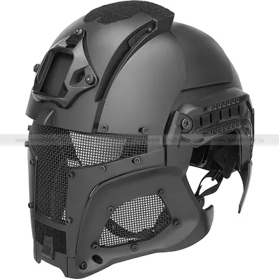 Шлем \"Воин\" с защитной маской и забралом (Black) - Страйкбольный магазин  Airsoft Store