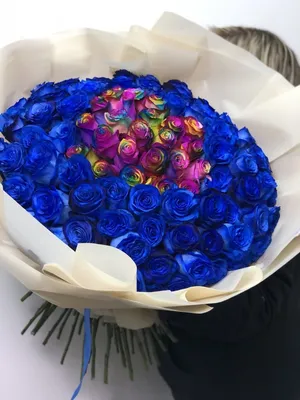 Фото обои цветы 254x184 см 3Д Бутоны синих роз - бриллианты и вензеля  (2496P4)+клей по цене 850,00 грн