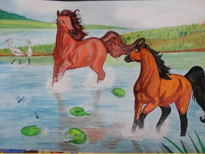Смешные лошади нарисованные