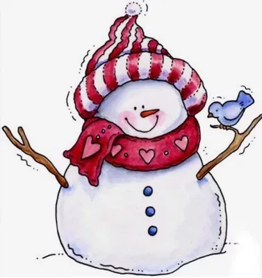Маленький снеговик рисунок - 51 фото