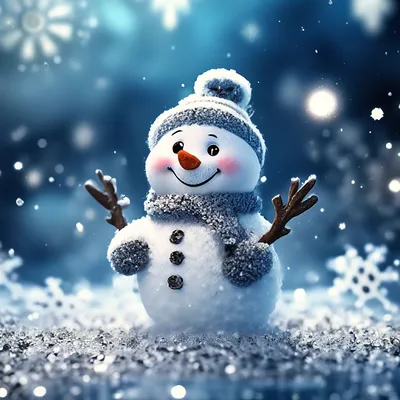 ❄️☃️🌨 милый красивый снеговик на …» — создано в Шедевруме