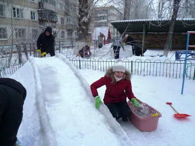 Снежная горка на железнодорожном пруду — Авиагородок.ру